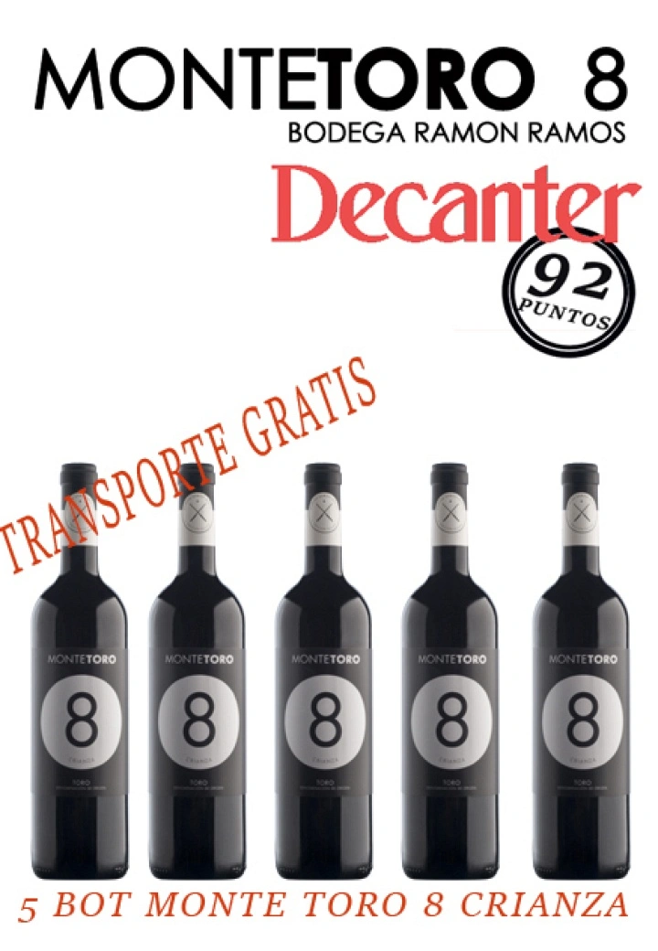 CAJA DE 5 BOTELLAS MONTETORO 8 CRIANZA 2019
