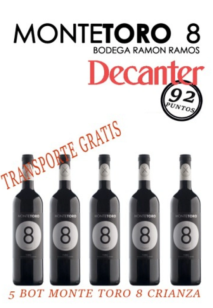 CAJA DE 5 BOTELLAS MONTETORO 8 CRIANZA 2019