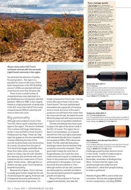 Decanter in love Toro wines
